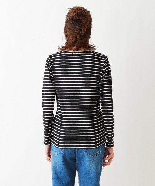 SHOO・LA・RUE（シューラルー）の「◆リブクルーネックジャージ（Tシャツ/カットソー・レディース・ブラック/アイボリー/ブラック系2/キャメル・02/03/04/05）」の7枚目の写真