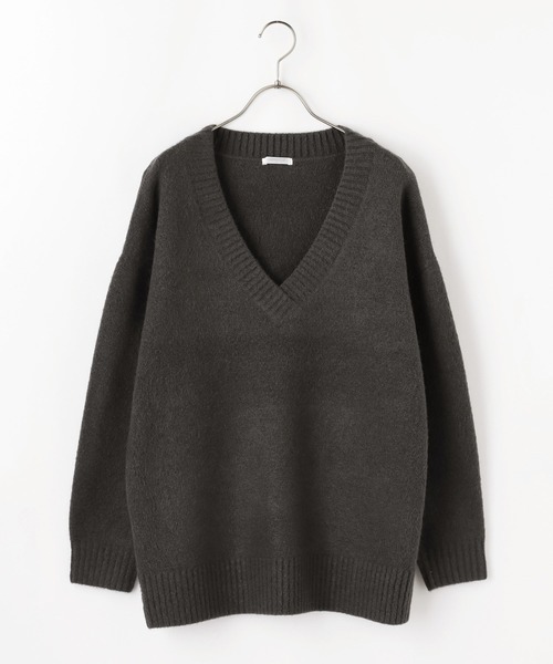 Honeys（ハニーズ）の「Ｖネックトップス（ニット/セーター・レディース・グリーン系その他/ブラウン系その他/杢グレー/ベージュ系その他/スミクロ・LL/M/L）」の19枚目の写真