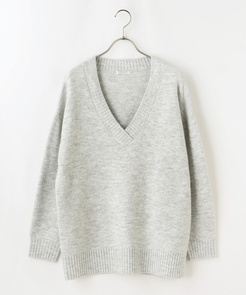 Honeys（ハニーズ）の「Ｖネックトップス（ニット/セーター・レディース・グリーン系その他/ブラウン系その他/杢グレー/ベージュ系その他/スミクロ・LL/M/L）」の7枚目の写真