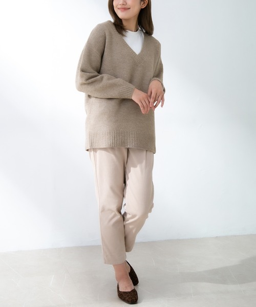 Honeys（ハニーズ）の「Ｖネックトップス（ニット/セーター・レディース・グリーン系その他/ブラウン系その他/杢グレー/ベージュ系その他/スミクロ・LL/M/L）」の20枚目の写真