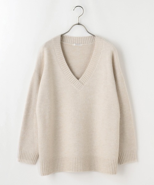 Honeys（ハニーズ）の「Ｖネックトップス（ニット/セーター・レディース・グリーン系その他/ブラウン系その他/杢グレー/ベージュ系その他/スミクロ・LL/M/L）」の11枚目の写真