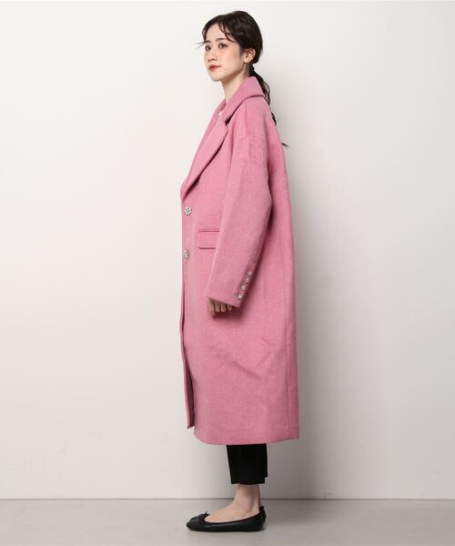 BAPY BY A BATHING APE(ベイピーバイアベイシングエイプ)の「BAPY/オーバーコート(チェスターコート・レディース・ピンク・SMALL/X-SMALL)」の4枚目の写真