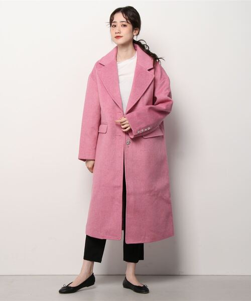 BAPY BY A BATHING APE(ベイピーバイアベイシングエイプ)の「BAPY/オーバーコート(チェスターコート・レディース・ピンク・SMALL/X-SMALL)」の8枚目の写真