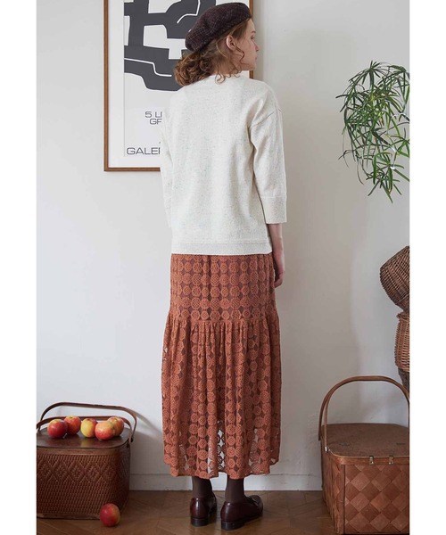 シロップ.(シロップ.)の「つぶつぶネップヤーン 七分袖ニットトップス(ニット/セーター・レディース・レッド系その他/クリーム・SMALL/MEDIUM/LARGE/X-LARGE/XX-LARGE)」の3枚目の写真