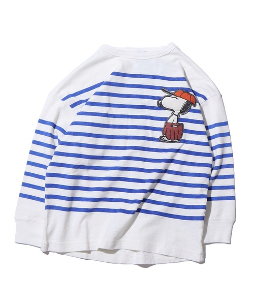 Denim Dungaree デニムダンガリー テンジク Snoopy Kiss Me Tee 長袖tシャツ ボーダー スヌーピー キャラクター Tシャツ カットソー Denim Dungaree デニムダンガリー のファッション通販 Zozotown