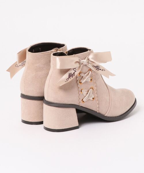 algy(アルジー)の「ALGY アルジー キッズ サイドリボンヒールブーツ 5317(ブーツ・キッズ・ベージュ/ブラック・21.0cm/23.0cm/20.0cm/24.0cm/22.0cm)」の3枚目の写真
