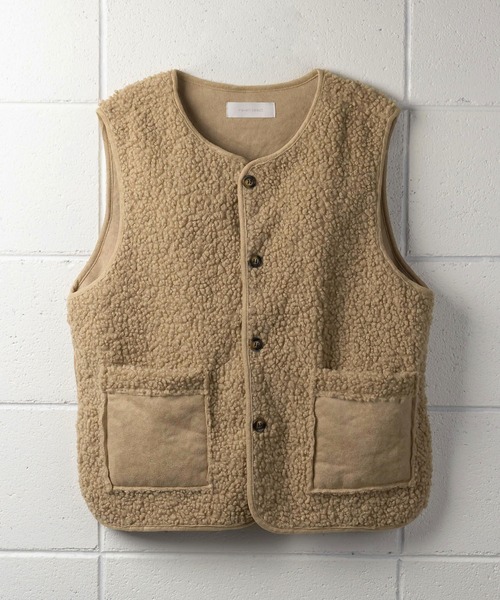 me+em select（ミームセレクト）の「※エコムートンボアベスト（ベスト・レディース・ダークグレー/ブラウン/モカ/アイボリー・FREE）」の13枚目の写真