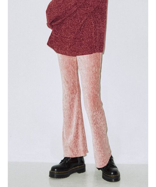 jouetie（ジュエティ）の「フィットフレアベロアパンツ（その他パンツ・レディース・ブラック/ピンク/グリーン/アイボリー・MEDIUM）」の4枚目の写真