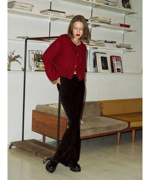 jouetie（ジュエティ）の「フィットフレアベロアパンツ（その他パンツ・レディース・ブラック/ピンク/グリーン/アイボリー・MEDIUM）」の16枚目の写真