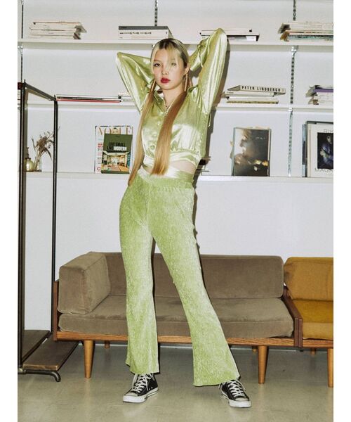 jouetie（ジュエティ）の「フィットフレアベロアパンツ（その他パンツ・レディース・ブラック/ピンク/グリーン/アイボリー・MEDIUM）」の22枚目の写真