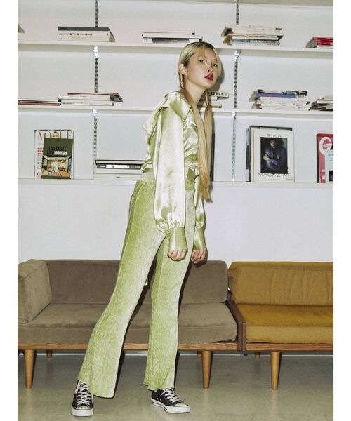 jouetie（ジュエティ）の「フィットフレアベロアパンツ（その他パンツ・レディース・ブラック/ピンク/グリーン/アイボリー・MEDIUM）」の13枚目の写真