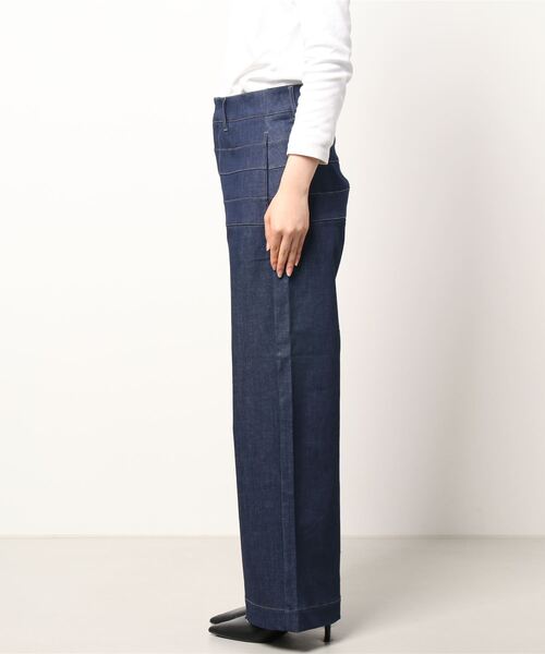 Q（キュー）の「ボーダーラインデニムパンツ（デニムパンツ・レディース・ネイビー・SMALL/MEDIUM/X-SMALL）」の2枚目の写真