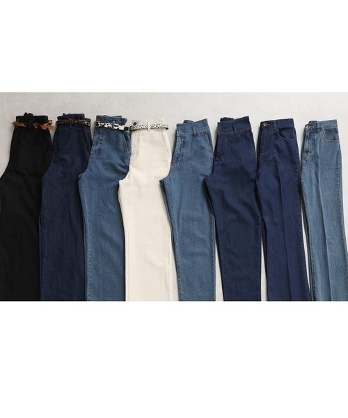 one after another NICE CLAUP（ワンアフターアナザーナイスクラップ）の「デニムパンツ（デニムパンツ・レディース・ネイビー・MEDIUM）」の2枚目の写真