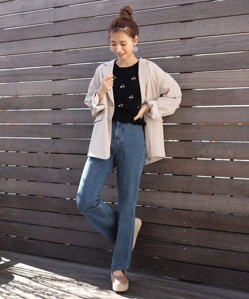 one after another NICE CLAUP（ワンアフターアナザーナイスクラップ）の「デニムパンツ（デニムパンツ・レディース・ネイビー・MEDIUM）」の7枚目の写真