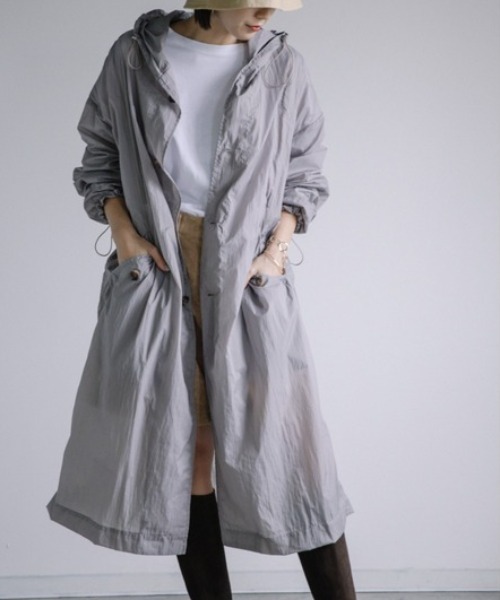 Chaco closet（チャコ クローゼット）の「軽量ナイロンロングコート ポーチ付き（マウンテンパーカー・レディース・ブラック/パープル/グレー・FREE）」の10枚目の写真