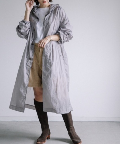 Chaco closet（チャコ クローゼット）の「軽量ナイロンロングコート ポーチ付き（マウンテンパーカー・レディース・ブラック/パープル/グレー・FREE）」の12枚目の写真