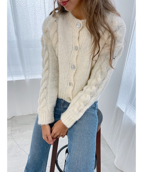 Vicente（ヴィセンテ）の「shell knit（ニット/セーター・レディース・ホワイト/オレンジ/パープル・FREE）」の2枚目の写真