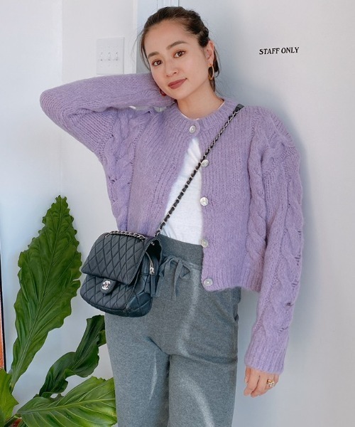 Vicente（ヴィセンテ）の「shell knit（ニット/セーター・レディース・ホワイト/オレンジ/パープル・FREE）」の9枚目の写真