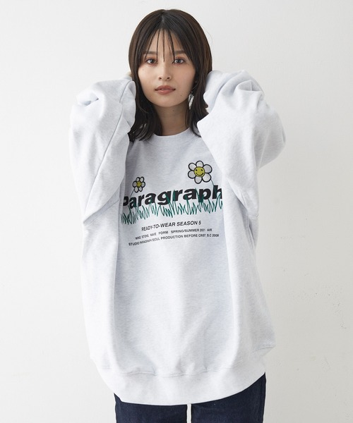Paragraph(パラグラフ)の「【PARAGRAPH_NO.35】 フラワーロゴクルースウェット(スウェット・メンズ・ライトグレー/ラベンダー/ブルー系その他4/グリーン・FREE)」の8枚目の写真