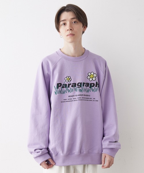 Paragraph(パラグラフ)の「【PARAGRAPH_NO.35】 フラワーロゴクルースウェット(スウェット・メンズ・ライトグレー/ラベンダー/ブルー系その他4/グリーン・FREE)」の9枚目の写真