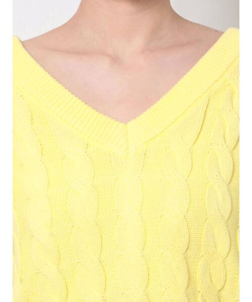 jouetie（ジュエティ）の「2WAYサマーケーブルニット（ニット/セーター・レディース・アイボリー/ブラック/ピンク/イエロー/グリーン/ブルー・MEDIUM）」の13枚目の写真