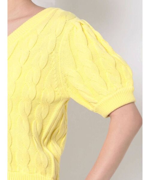 jouetie（ジュエティ）の「2WAYサマーケーブルニット（ニット/セーター・レディース・アイボリー/ブラック/ピンク/イエロー/グリーン/ブルー・MEDIUM）」の7枚目の写真