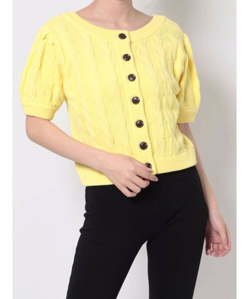 jouetie（ジュエティ）の「2WAYサマーケーブルニット（ニット/セーター・レディース・アイボリー/ブラック/ピンク/イエロー/グリーン/ブルー・MEDIUM）」の19枚目の写真