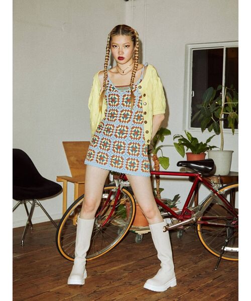 jouetie（ジュエティ）の「2WAYサマーケーブルニット（ニット/セーター・レディース・アイボリー/ブラック/ピンク/イエロー/グリーン/ブルー・MEDIUM）」の15枚目の写真