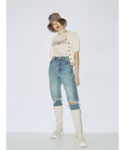 jouetie（ジュエティ）の「2WAYサマーケーブルニット（ニット/セーター・レディース・アイボリー/ブラック/ピンク/イエロー/グリーン/ブルー・MEDIUM）」の17枚目の写真