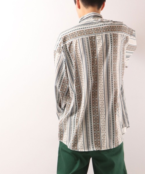 SUGGESTION（サジェッション）の「SUGGESTION 古着風ヴィンテージ 総柄 とろみ ビッグシャツ（シャツ/ブラウス・メンズ・ブラック/ベージュ/ネイビー/ブラウン/ブルー/ベージュ系その他・M/L）」の22枚目の写真