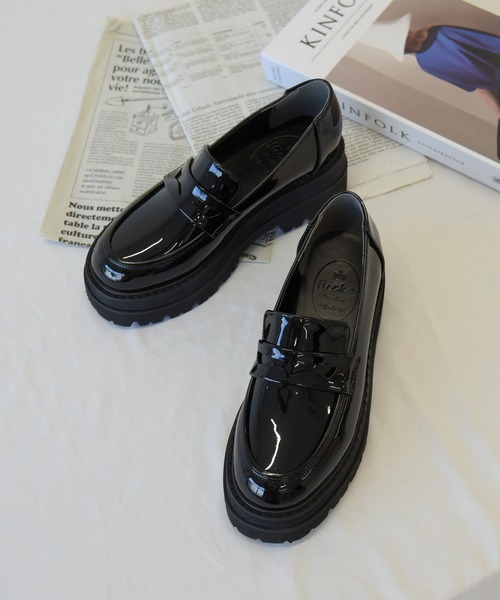 NOFALL（ノーフォール）の「厚底トラックソールコインローファー（ローファー・レディース・ホワイト/ブラック/シルバー/ブラック系その他・LL/S/M/L/3L）」の13枚目の写真