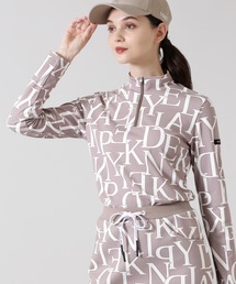 【PINKY&DIANNE GOLF】ロゴプリント ジップアッププルオーバー