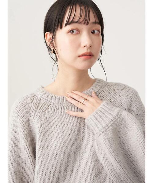 earth music&ecology（アースミュージックアンドエコロジー）の「ふわふわざっくりニットプルオーバー＊（ニット/セーター・レディース・アイボリー/ラベンダー/ライトグレー/サックスブルー・FREE）」の5枚目の写真