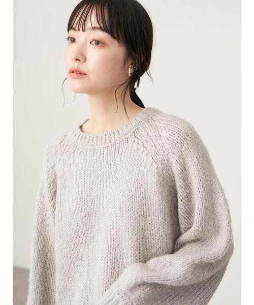 earth music&ecology（アースミュージックアンドエコロジー）の「ふわふわざっくりニットプルオーバー＊（ニット/セーター・レディース・アイボリー/ラベンダー/ライトグレー/サックスブルー・FREE）」の6枚目の写真