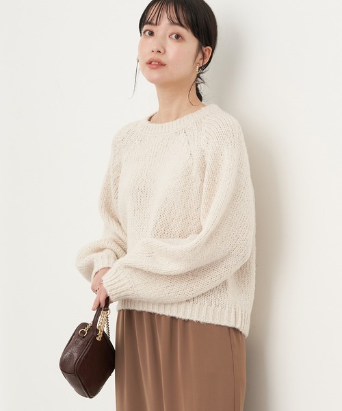 earth music&ecology（アースミュージックアンドエコロジー）の「ふわふわざっくりニットプルオーバー＊（ニット/セーター・レディース・アイボリー/ラベンダー/ライトグレー/サックスブルー・FREE）」の2枚目の写真