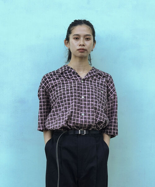 VAPORIZE(ヴェイパライズ)の「VAPORIZE / Basket Open Collar Shirt(シャツ/ブラウス・メンズ・クリーム/ピンク・SMALL/MEDIUM/LARGE)」の1枚目の写真