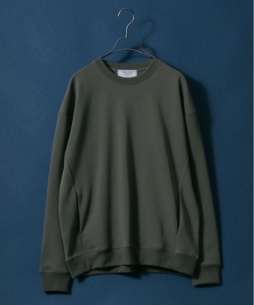 ANPAS(アンパス)の「Ponte Fabric Oversize Sweatshirt/ストレッチ ポンチ オーバーサイズ トレーナー(スウェット・メンズ・カーキ/サックスブルー/ライトグレー/ブラック・L/M/LL)」の4枚目の写真