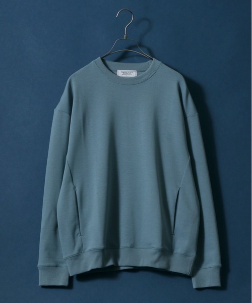 ANPAS(アンパス)の「Ponte Fabric Oversize Sweatshirt/ストレッチ ポンチ オーバーサイズ トレーナー(スウェット・メンズ・カーキ/サックスブルー/ライトグレー/ブラック・L/M/LL)」の1枚目の写真