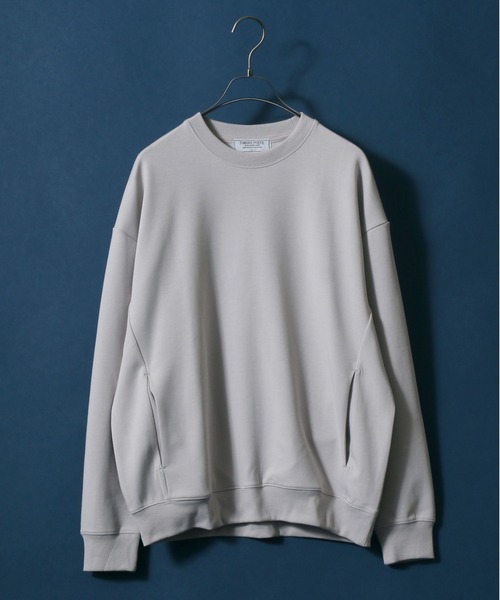 ANPAS(アンパス)の「Ponte Fabric Oversize Sweatshirt/ストレッチ ポンチ オーバーサイズ トレーナー(スウェット・メンズ・カーキ/サックスブルー/ライトグレー/ブラック・L/M/LL)」の3枚目の写真