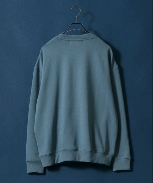 ANPAS(アンパス)の「Ponte Fabric Oversize Sweatshirt/ストレッチ ポンチ オーバーサイズ トレーナー(スウェット・メンズ・カーキ/サックスブルー/ライトグレー/ブラック・L/M/LL)」の8枚目の写真