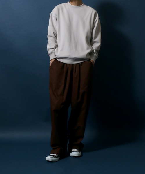 ANPAS(アンパス)の「Ponte Fabric Oversize Sweatshirt/ストレッチ ポンチ オーバーサイズ トレーナー(スウェット・メンズ・カーキ/サックスブルー/ライトグレー/ブラック・L/M/LL)」の16枚目の写真