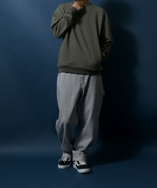 ANPAS(アンパス)の「Ponte Fabric Oversize Sweatshirt/ストレッチ ポンチ オーバーサイズ トレーナー(スウェット・メンズ・カーキ/サックスブルー/ライトグレー/ブラック・L/M/LL)」の17枚目の写真