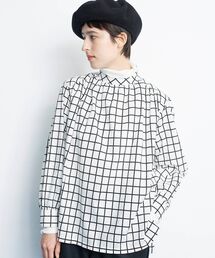 LA MARINE FRANCAISE | スタンドネックのチェックブラウス(シャツ/ブラウス)