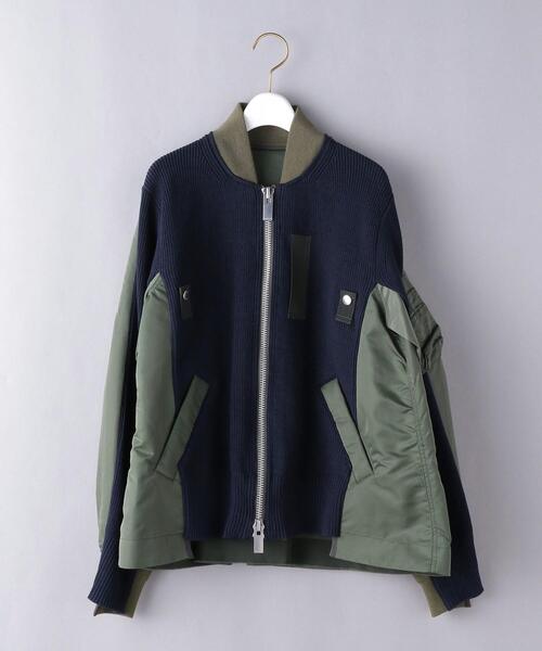 Sacai（サカイ）の「＜sacai（サカイ）＞ツイル ニット ブルゾン ■■■（ブルゾン・レディース・ブラック/ネイビー・1/2）」の2枚目の写真