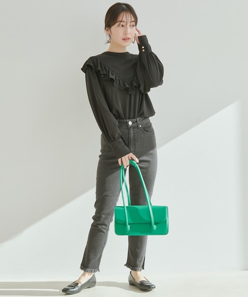 vis-`a-vis（ビサビ）の「【WEB限定】【前後2WAY】花柄＆無地フリルブラウス（シャツ/ブラウス・レディース・ブラック/ブラック系その他/ホワイト系その他/オフホワイト・FREE）」の20枚目の写真