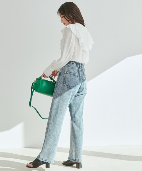 vis-`a-vis（ビサビ）の「【WEB限定】【前後2WAY】花柄＆無地フリルブラウス（シャツ/ブラウス・レディース・ブラック/ブラック系その他/ホワイト系その他/オフホワイト・FREE）」の22枚目の写真