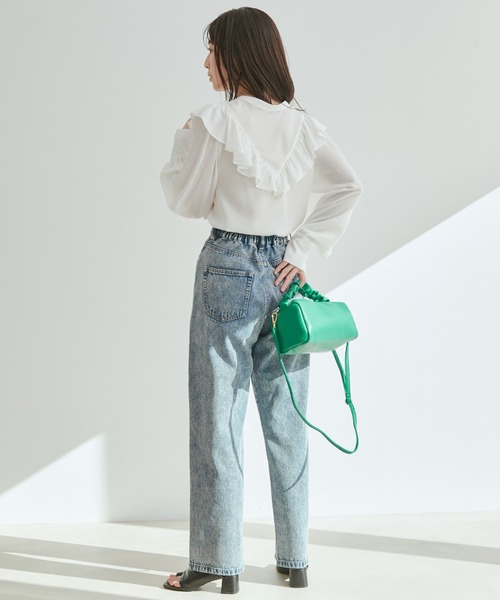 vis-`a-vis（ビサビ）の「【WEB限定】【前後2WAY】花柄＆無地フリルブラウス（シャツ/ブラウス・レディース・ブラック/ブラック系その他/ホワイト系その他/オフホワイト・FREE）」の11枚目の写真