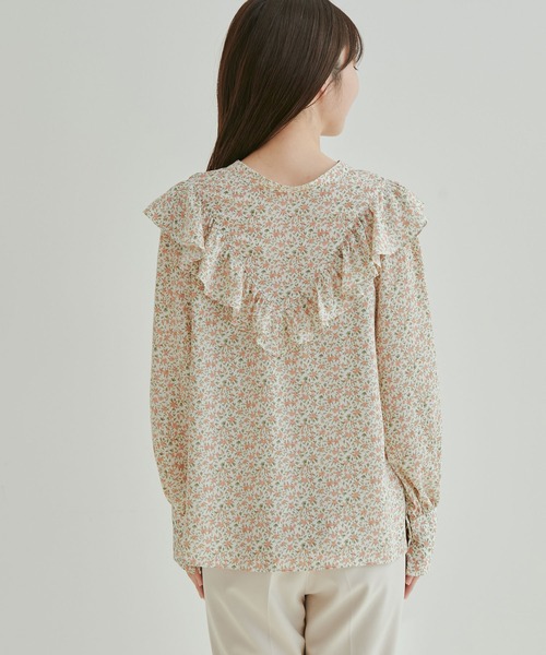 vis-`a-vis（ビサビ）の「【WEB限定】【前後2WAY】花柄＆無地フリルブラウス（シャツ/ブラウス・レディース・ブラック/ブラック系その他/ホワイト系その他/オフホワイト・FREE）」の12枚目の写真