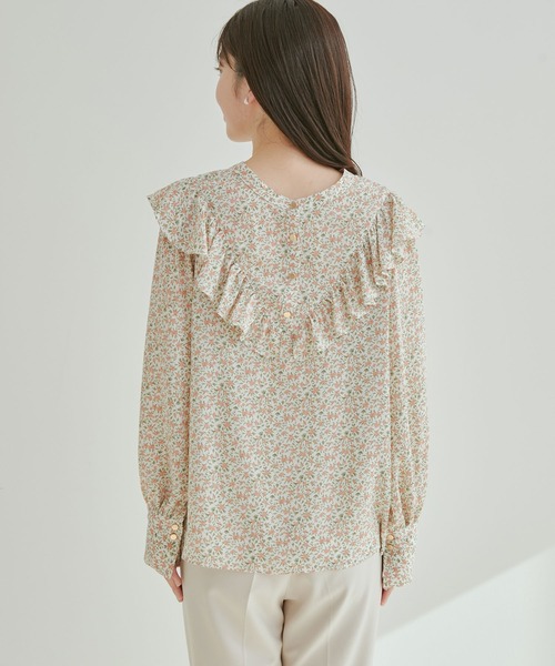 vis-`a-vis（ビサビ）の「【WEB限定】【前後2WAY】花柄＆無地フリルブラウス（シャツ/ブラウス・レディース・ブラック/ブラック系その他/ホワイト系その他/オフホワイト・FREE）」の15枚目の写真