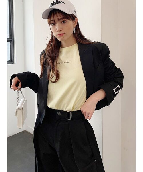 GYDA（ジェイダ）の「【セットアップ着用可】バックベルトショートジャケット（テーラードジャケット・レディース・ブラック/ベージュ・FREE）」の5枚目の写真